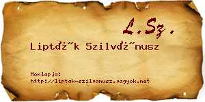 Lipták Szilvánusz névjegykártya